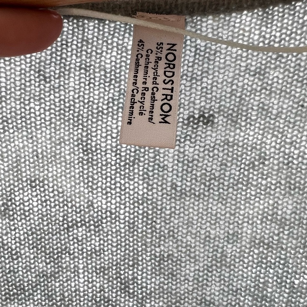 Nordstrom Light Blue Cashmere Poncho Cardigan OS - Picture 7 of 11